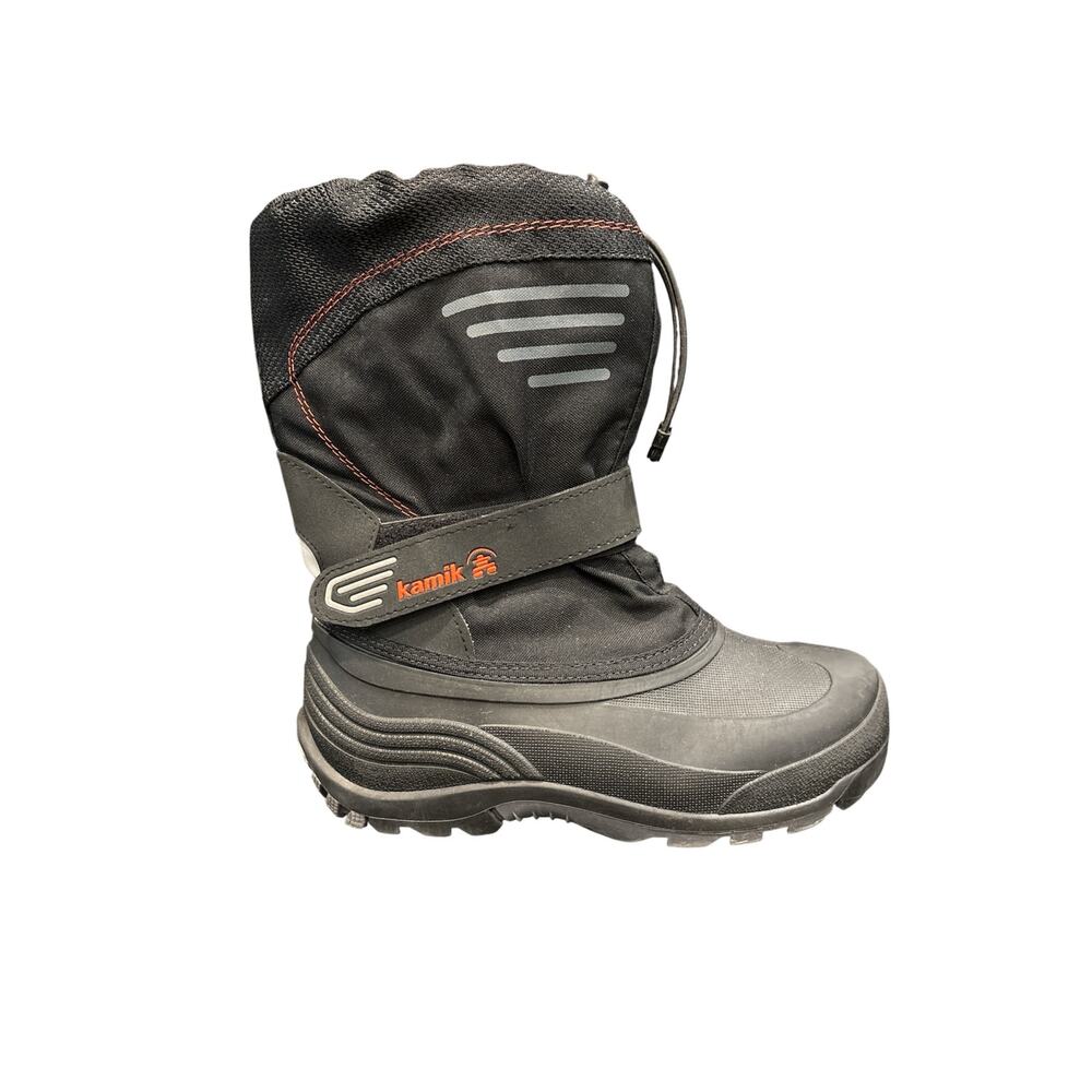 Kamik snow boots slip on black adjustable lined men’s size 6